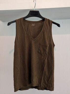 Madewell V-Neck Tank Top - Olive Green